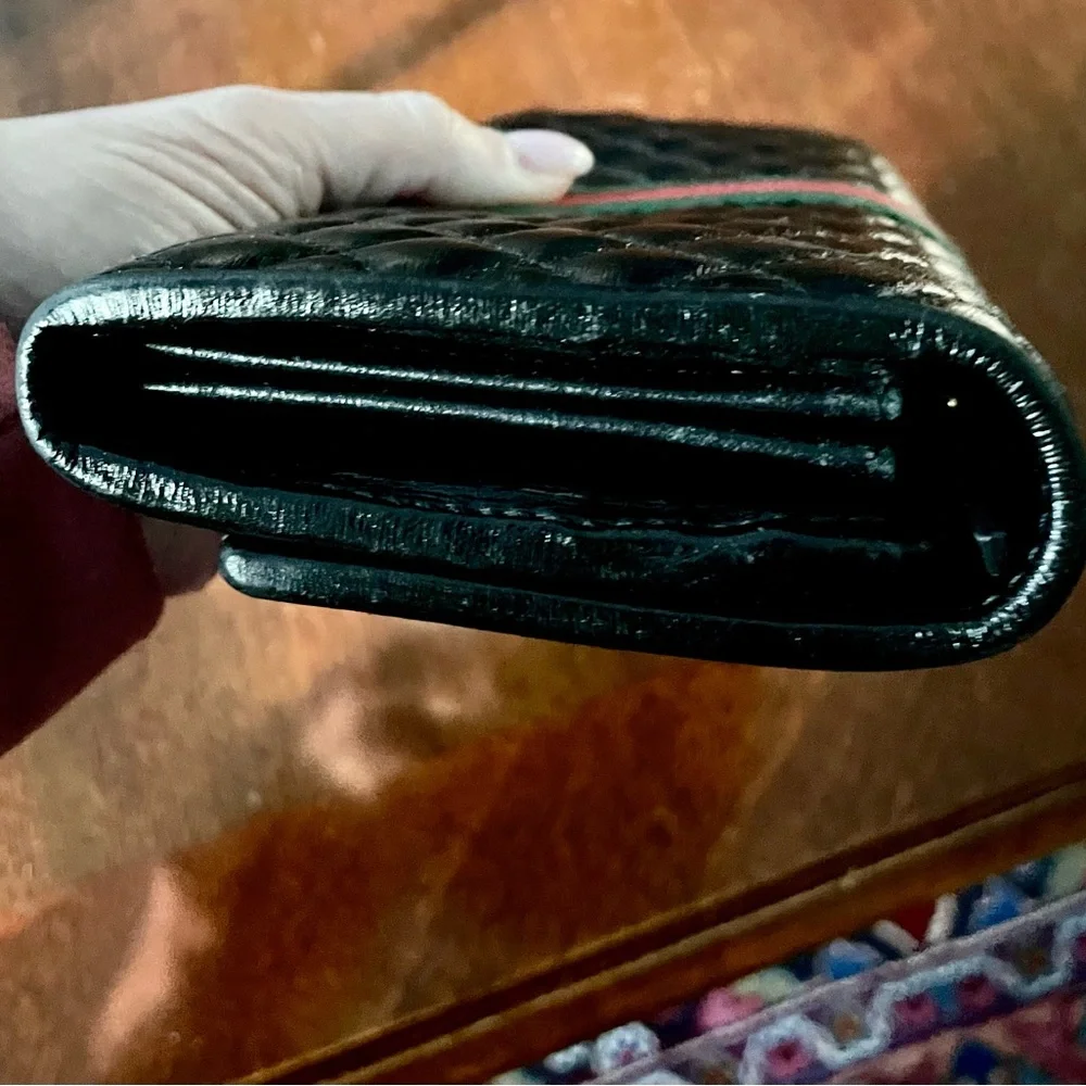 Gucci Black Ophidia Sherry Webb Line Quilted Leather Long wallet. Almost Perfect - Picture 8 of 15